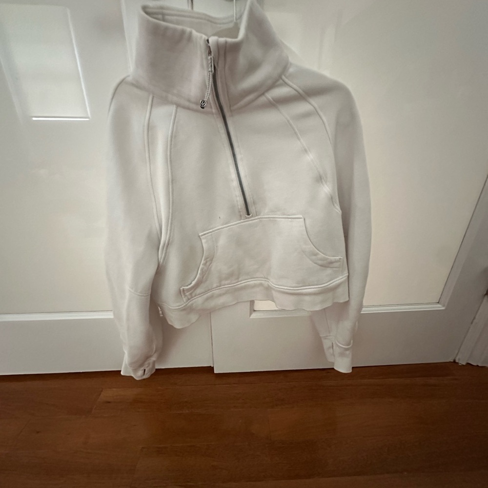 Women's White High-Neck Zip-Up Top